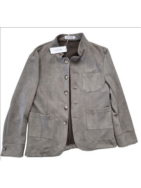 Women's OrderPlus Taupe Faux Suede Blazer M